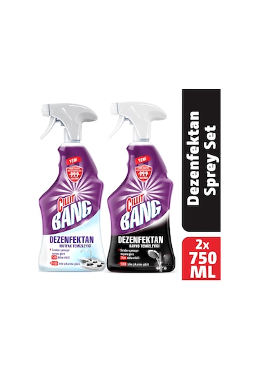 Cillit Bang Banyo + Mutfak Dezenfektan Sprey Temizleyici 2 x 750 ML