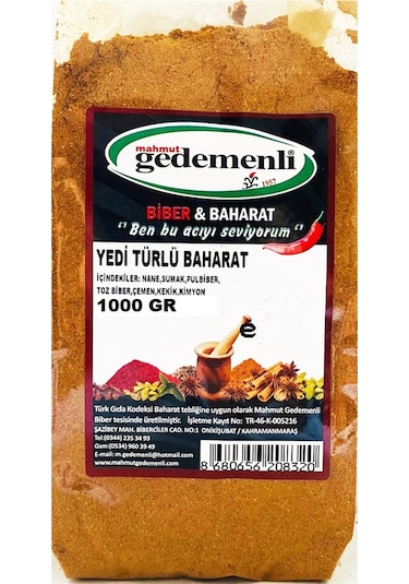 Gedemenli Yedi Türlü Baharat 1 KG