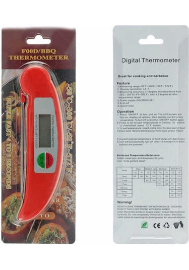 Katlanabilir & Dijital Mutfak Süt Mama Et Sebze Gıda Termometresi