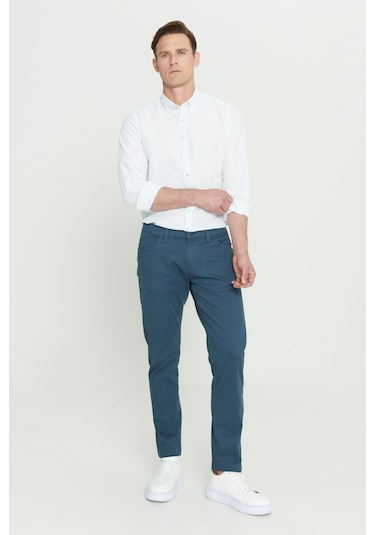 Ac&Co / Altınyıldız Classics Slim Fit Dar Kesim Pamuklu Esnek Chino Erkek Pantolon - Petrol Ac&Co / Altınyıldız Classics Slim Fit Dar Kesim Pamuklu Esnek Chino Erkek Pantolon - Petrol