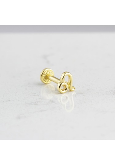 Glorria Altın Aslan Burcu Tragus Piercing Altın