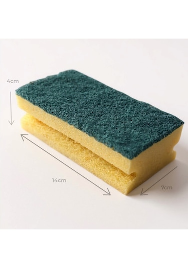 Technow Jumbo Büyük Boy Vip Kaliteli 14 X 7 Cm Oluklu Bulaşık Süngeri 5 Adet