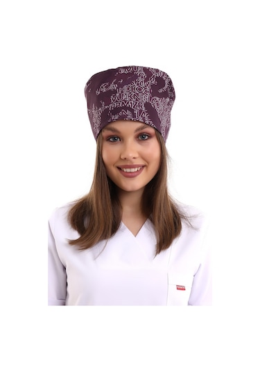 Mürdüm Kamuflaj Desenli Cerrahi Bone - Doktor Bone-Standart-3914 Mürdüm Kamufula