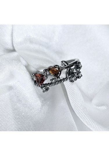 Dükkan Design Y2k Taşlı Yüzük Antrasit