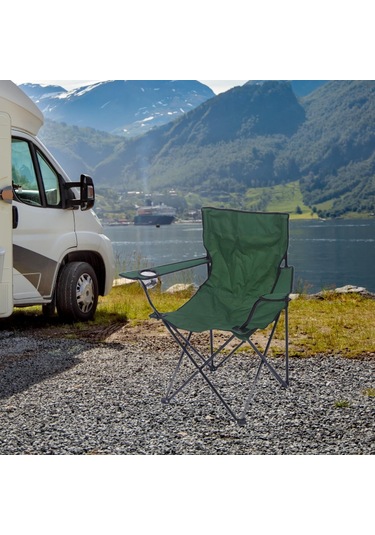 Suntek Katlanmış Kamp Sandalyesi Bahçe Piknikleri Yeşil