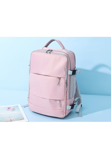 Pink Rahat Seyahat Sırt Çantası Kadın Büyük Kapasiteli Su Pembe