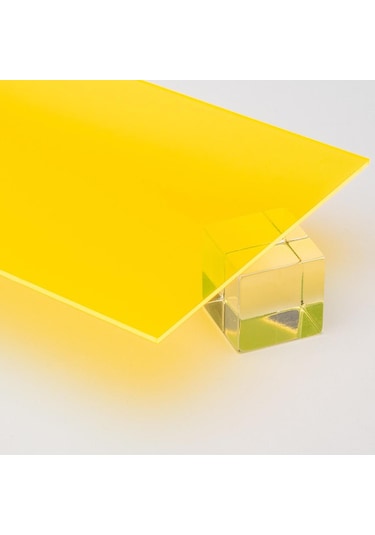 2.8mm Sarı Transparan Pleksi Levha Şeffaf Sarı Pleksi