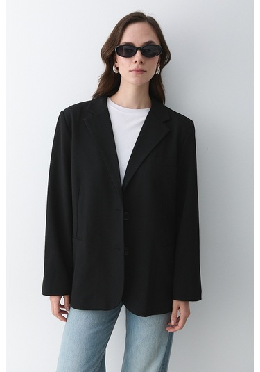 Siyah Blazer Ceket - 7619 Siyah