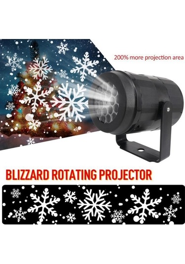 Novahub Noel Partisi Kar Tanesi Lazer Projektör, 4w Led Sahne Işığı, Dönen Desen Aydınlatma, Bahçe Dekor, Siyah, Ab Fişli Siyah