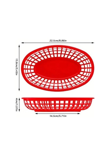 Chuangyinshop 5 Adet Sarı Yeniden Kullanılabilir Izgara Fast Food Servis Sepeti Sarı
