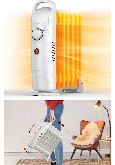 Mini Yağlı Radyatör Küçük Elektrikli Yağlı Petek Elektrikli Isıtıcı Dilimli Ofis Masa Altı Heating