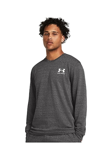 Under Armour Rival Terry Lc Crew Erkek Sweatshirt 1370404-025 Gri