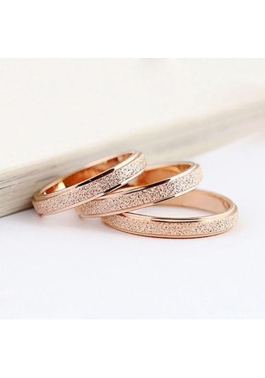 Altın Erkek Kadın Düğün Paslanmaz Band Yüzük Mat Çelik Yüzük Takı Çift Hediye Us 9 Altın