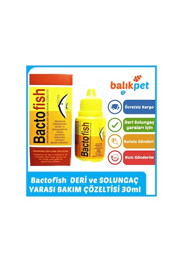 Bactofish Akvaryum Balık Deri Solungaç Yarası Deri Losyonu 30Ml
