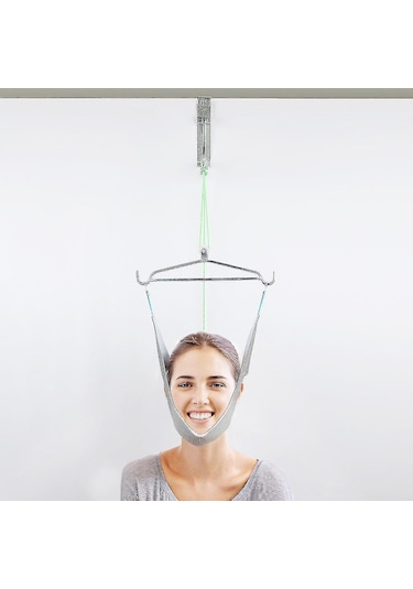 Servikal Traksiyon Cihazı, Servikal Traksiyon Aleti Kapısı Asılı Servikal Traksiyon Çerçevesi Gümüş