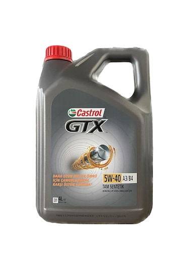 Castrol GTX 5W-40 A3/B4 Tam Sentetik Motor Yağı 4 L