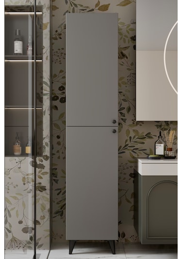 Ramses Çok Amaçlı Dolap - Kiler Dolabı - Banyo Dolabı - Ayakkabılık - Mutfak Dolabı Mdf Gri