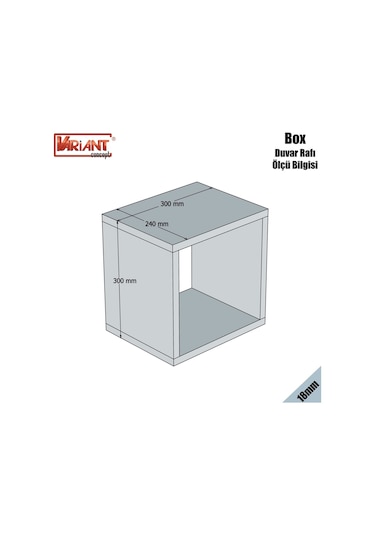 Variant Variant Box Duvar Rafı - Ceviz