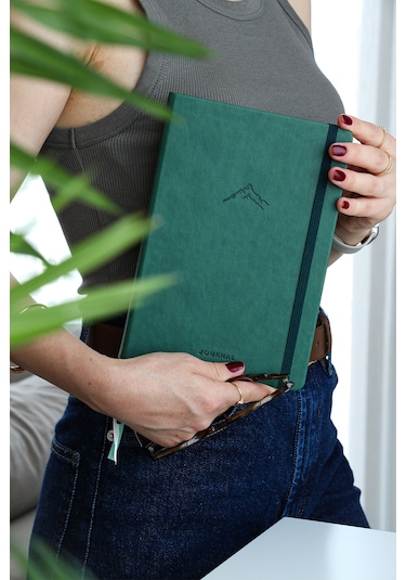 A5 Bullet Journal Noktalı Defter 140 Gr. 80 Yaprak Forest Koyu Yeşil