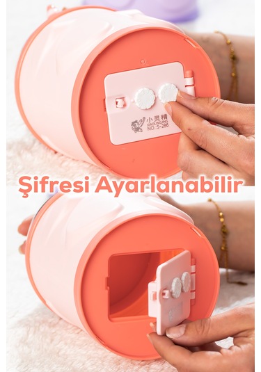 Porsima 044 Pvc Şifreli Kilitli Unicorn Kumbara Pembe 11x18,5cm