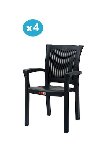 Omnipazar Sy-2515 Elite Plastik Bahçe Koltuk Sandalye 4'lü Set Yeşil