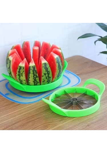 Mufunye Stainless Steel Elma Ve Meyve Dilimleyici, Keskin Bıçaklı, Ergonomik Koltuk, Ev Ve Partiler İçin Pratik Mutfak Aleti Yeşil