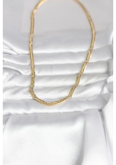 Ceylan Adam Cm 14k Gold Renk Zincir Model 45 Cm Kadın Kolye Çok Renkli