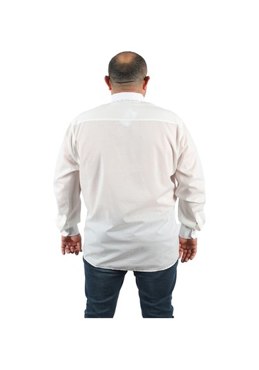 Starbattal Büyük Beden Erkek Cepli Gömlek Cuadrado 23352 BEYAZ Beyaz