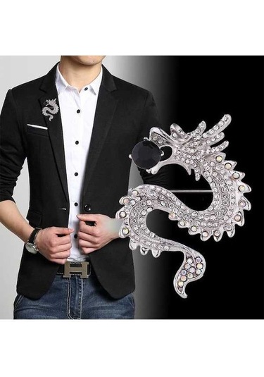 Dancemonkey Jzcat Erkek Moda Takım Elbise Korsaj, Püskül Metal Takım Elbise Yaka Pin-xz20 Gümüş