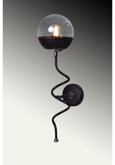 Luzarana Stella Krom-siyah Metal Gövde Füme Camlı Tasarım Lüx Aplik Siyah