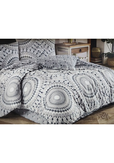 Elit Çift Kişilik Polycotton Nevresim Takımı Rotendo Gri