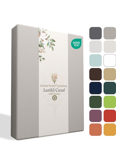 Home Premium Lastikli Çarşaf %100 Pamuk Tek Kişilik / Çift Kişilik Özel Penye Oeko-tex Koyu Gri