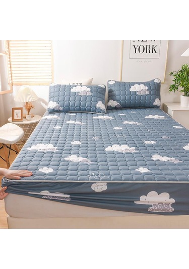 Yifomall 2022 Yeni Kalın Tüylü Yorganlı Matras Koruması, Tam Kaplayan Beyaz 150x200+30cm Tekli Matras Örtüsü, Ev Kullanıma Pratik Ve Konfor Sağlar DiğER