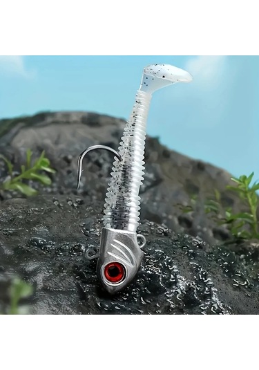 Fochsia 56 Parça Balıkçılık Seti: 5g 7g 10g 14g Kurşun Ağırlık 6 Jig Kafa 50 Yumuşak Yem İle 10g/0.353oz Taze Ve Tuzlu Su Balık Avı