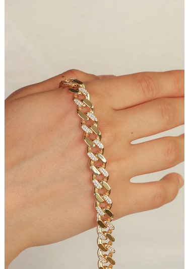 Taşlı Gurmet Altın Bileklik Çok Renkli