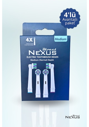 Direct Nexus Elektrikli Diş Fırçası Yedek Başlığı Medıum 4'lü