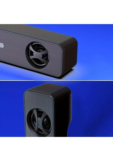 Primepickings Mikro Bilgisayar Hoparlörü Matte Black Kablolu Küçük Masaüstü Ses Sistemi