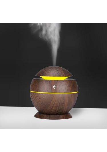 Moveevo Derin Ahşap Desenli Usb Nemlendirici, Renkli Led Işık Ve Aroma Uyumlu, Ev/ofis Kullanıma Uygun