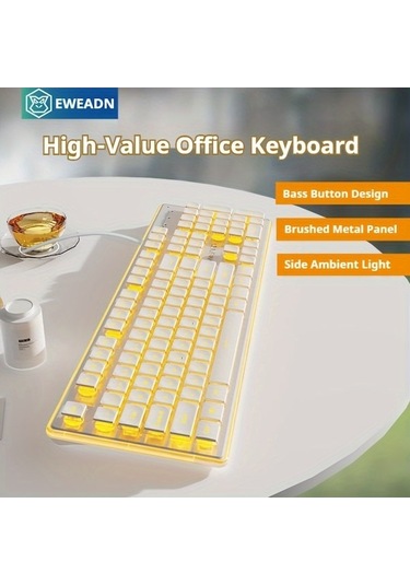 Fastbuy Erkenok Mekanik Oyun Klavyesi Sessiz Düğmeli Turuncu Arkadan Aydınlatmalı Usb Kablolu