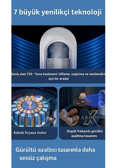 Taşınabilir Buzlu Sisli Soğutucu Fan Nemlendirici, Led Işıklı