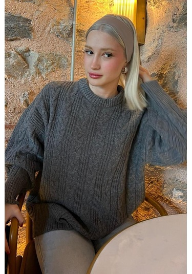 Madmext Antrasit Bisiklet Yaka Örme Triko Kazak Mg2009-antrasit Antrasit