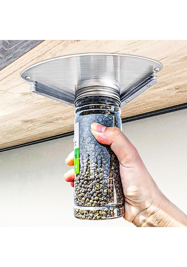 Springsun Paslanmaz Çelik Alttan Montajlı Kavanoz Ve Şişe Açıcı Araç - Tezgah Altı Kapağı Açma Aleti Gümüş