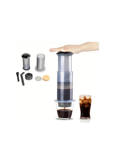 Xuweiwei Gri Espresso Kahve Makinesi Tasinabilir Cafe French Press Filtreli Kagit Seti Kahve Demligi