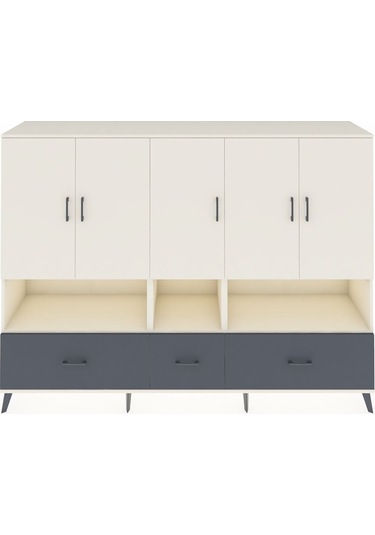 Hyperion Dolap 12 Raflı 3 Çekmeceli 5 Kapaklı 220x44x163 Aytaşı-a Aytaşı-aytaşı/antrasit