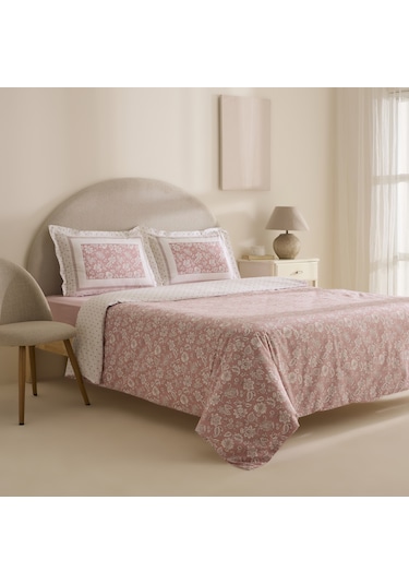 Karaca Home Celerina Pembe %100 Pamuk Çift Kişilik Fitted Nevresim Takımı Pembe