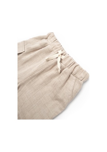 Bebek Kısa Kollu Tişört Ve Pantolon Takımı, %100 Pamuk, Bebek Ve Yenidoğan Serisi - Csym7104 Ekru