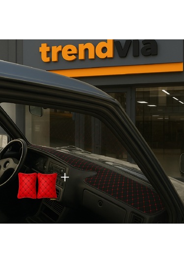 Tofaş Şahin Doğan Kartal Yüksek Ön Göğüs Siyah-kırmızı Torpido Kılıfı / Kırmızı-siyah Boyun Yastığı