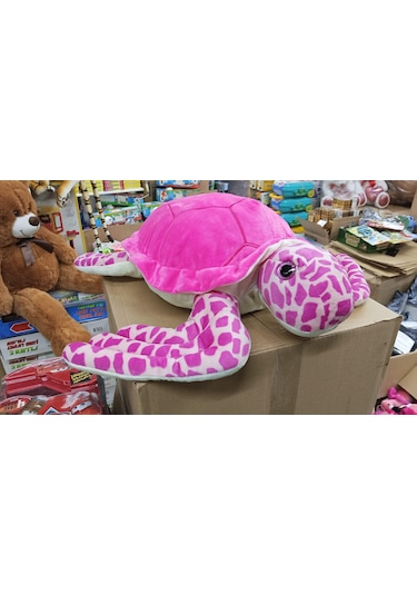 Oyuncak Peluş Pembe Kaplumbağa 50 Cm Fuşya Pembe