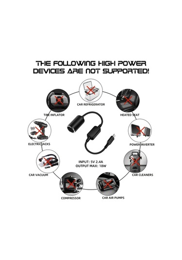 Honeybeeshop 1 Bilgisayar 1 Veya 2 Adet Usb C Erkek 12v Sigara Çakmak Adaptörü Hızlı 18w Şarj Kompakt Araç Güç Dönüştürücü Kablosu Dash Cam Led Işıklar Gps İçin