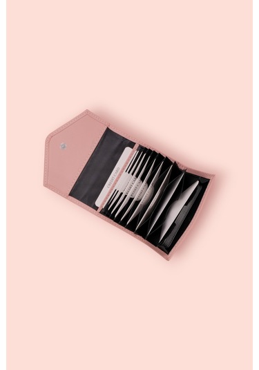 Modica Paris - Vegan Deri Akordiyon Kartlık Cüzdan Şıklık Ve Fonksiyonun Buluştuğu Kusursuz Tasarım Pudra